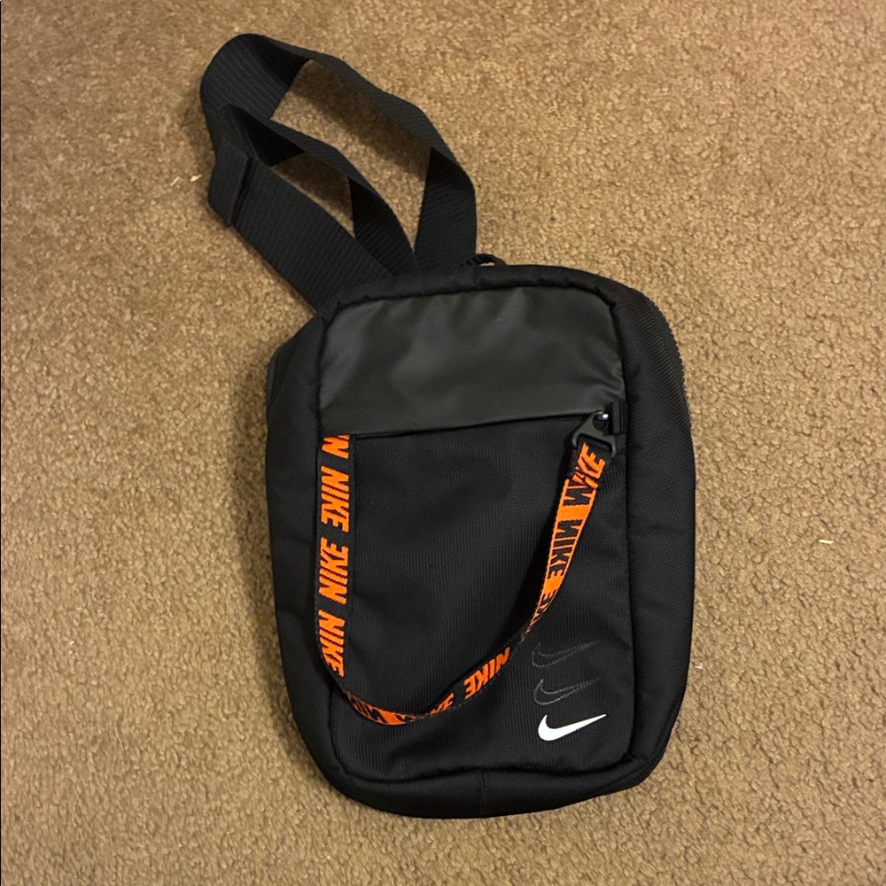 Nike Black and Orange Belt Bag